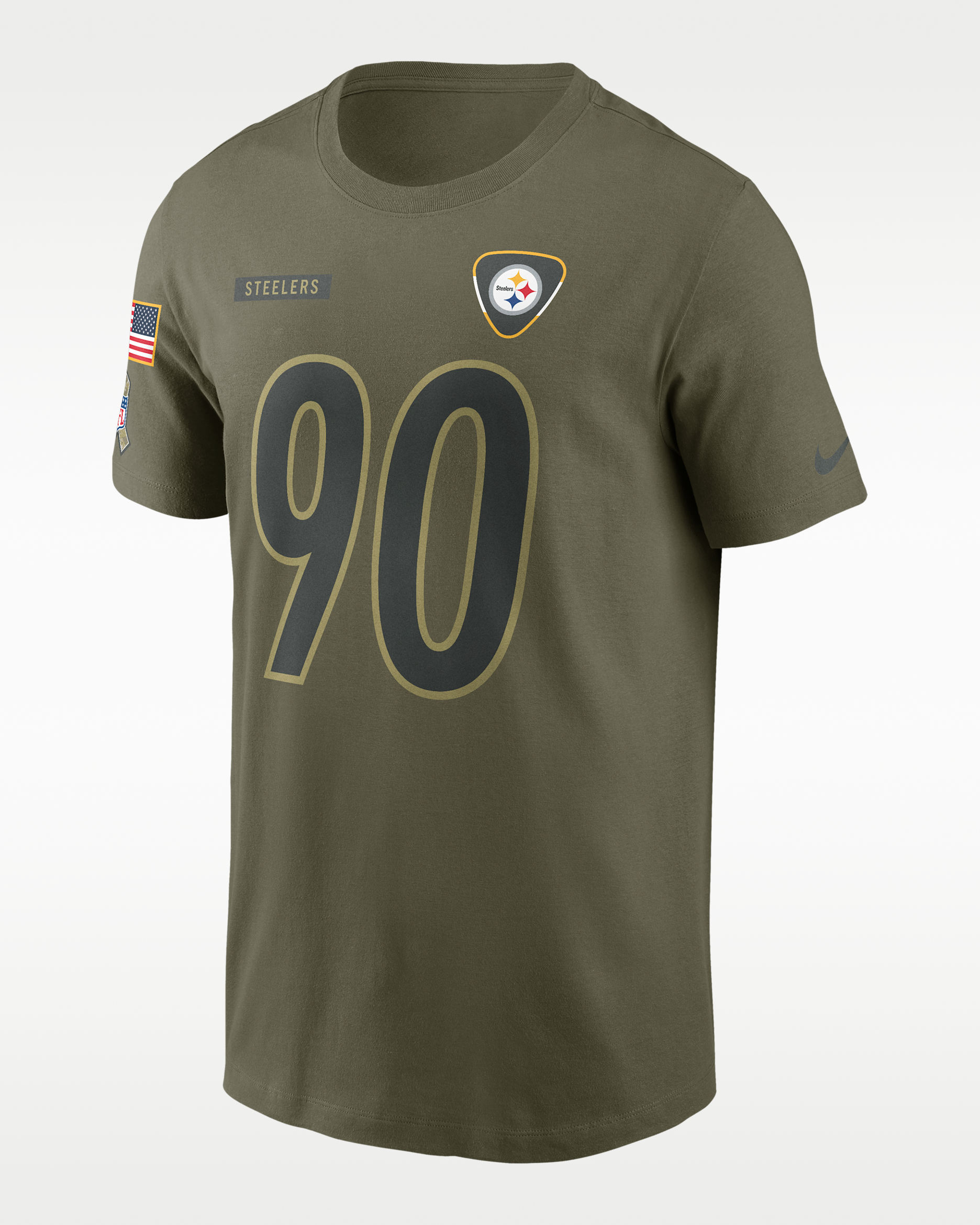NFL スティーラーズ Ｔ.Ｊ・ワット NIKE リミテッドジャージ【LG】 Nike Men's Pittsburgh Steelers T.J. Watt #90 Olive Salute to